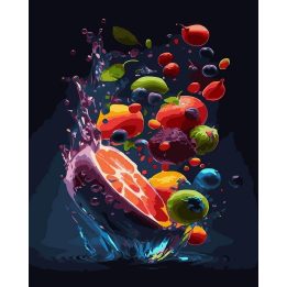 Tapyba pagal skaičius Abstraktūs vaisiai 40 × 50 cm