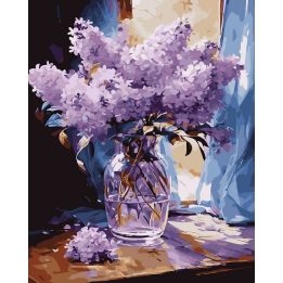 Tapyba pagal skaičius Alyvų puokštė vazoje 40 × 50 cm