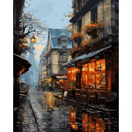 Tapyba pagal skaičius Jauki vakaro kavinė 40 × 50 cm