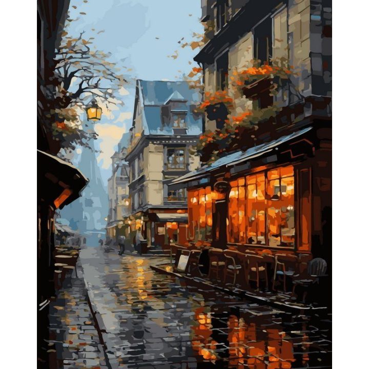Tapyba pagal skaičius Jauki vakaro kavinė 40 × 50 cm