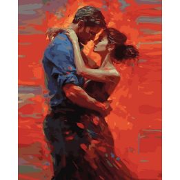 Tapyba pagal skaičius Aistringi įsimylėjėliai apsikabina 40 × 50 cm