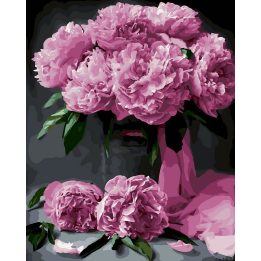 Tapyba pagal skaičius Rožiniai bijūnai 40 × 50 cm