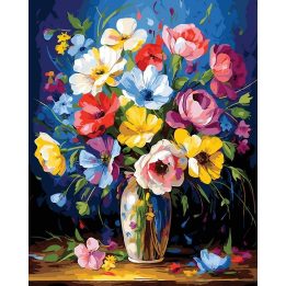Tapyba pagal skaičius Bijūnų sodo kompozicija 40 × 50 cm