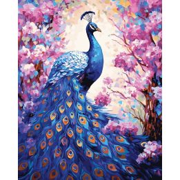 Tapyba pagal skaičius Povas tarp gėlių 40 × 50 cm