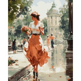 Tapyba pagal skaičius „Romantiškas pasivaikščiojimas parke“ 40 × 50 cm
