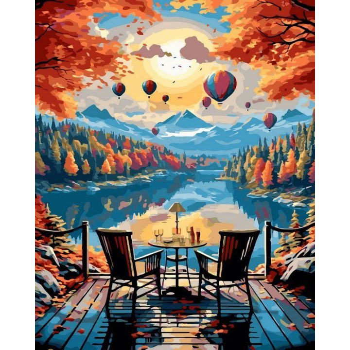 Tapyba pagal skaičius Romantiška terasa 40 × 50 cm
