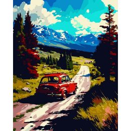 Tapyba pagal skaičius Kalnų kelio nuotykis 40 × 50 cm