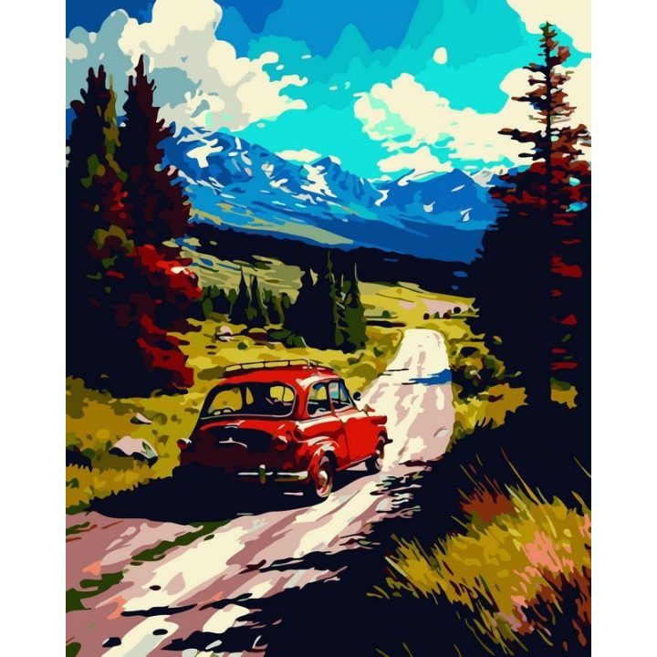 Tapyba pagal skaičius Kalnų kelio nuotykis 40 × 50 cm