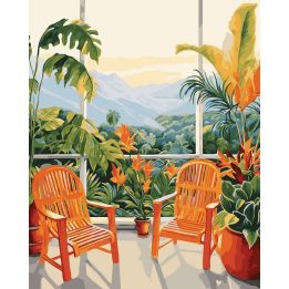 Tapyba pagal skaičius „Tropinė terasa“ 40 × 50 cm
