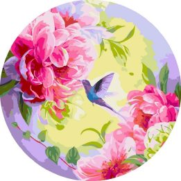 Tapyba pagal skaičius Bijūnai ir kolibris, 40 × 40 cm
