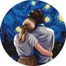 Tapyba pagal skaičius Pora po žvaigždėtu dangumi 40 × 40 cm