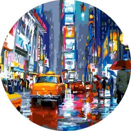 Tapyba pagal skaičius – Lietinga miesto gatvė, 40x40 cm