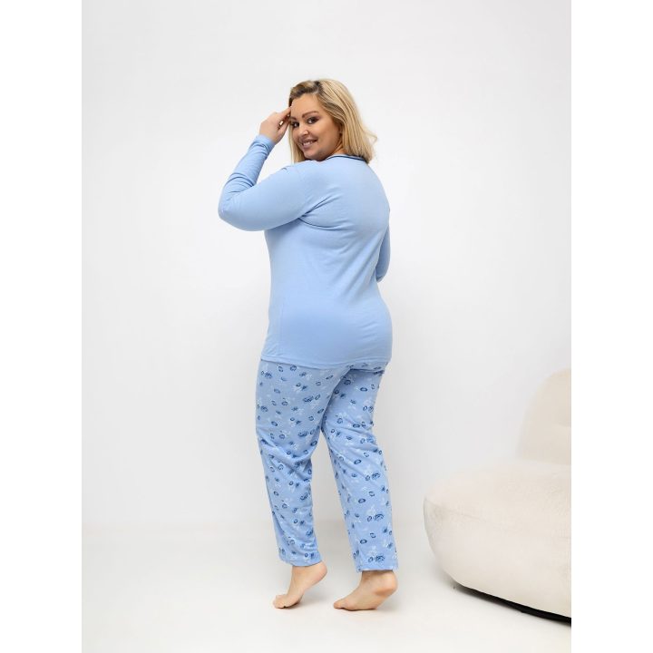 Moteriška pižama, šviesiai mėlyna XS–5XL