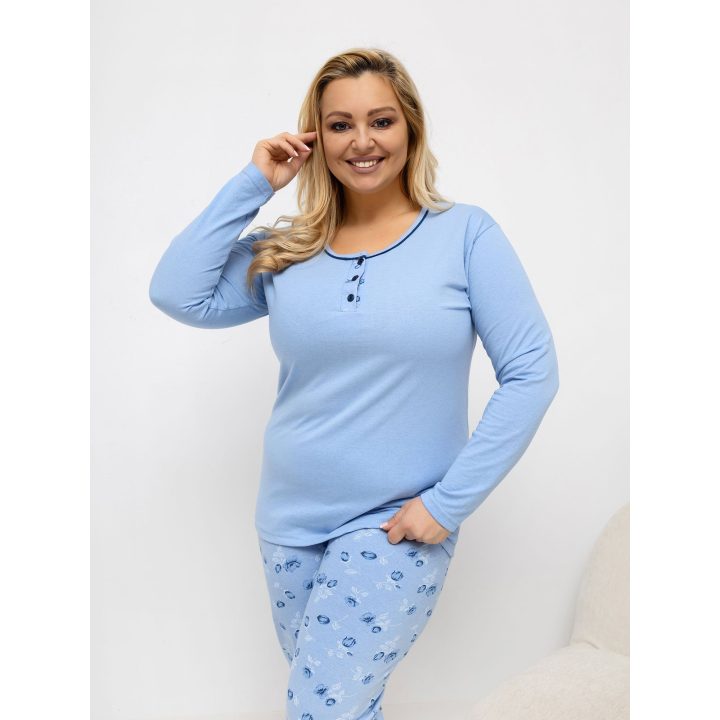 Moteriška pižama, šviesiai mėlyna XS–5XL