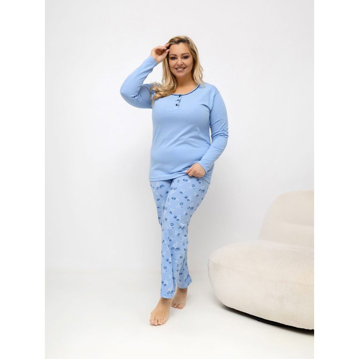 Moteriška pižama, šviesiai mėlyna XS–5XL