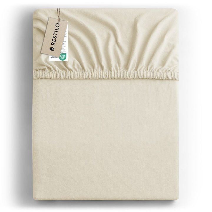 Paklodė su guma smėlio spalvos 100–120×200+30 cm