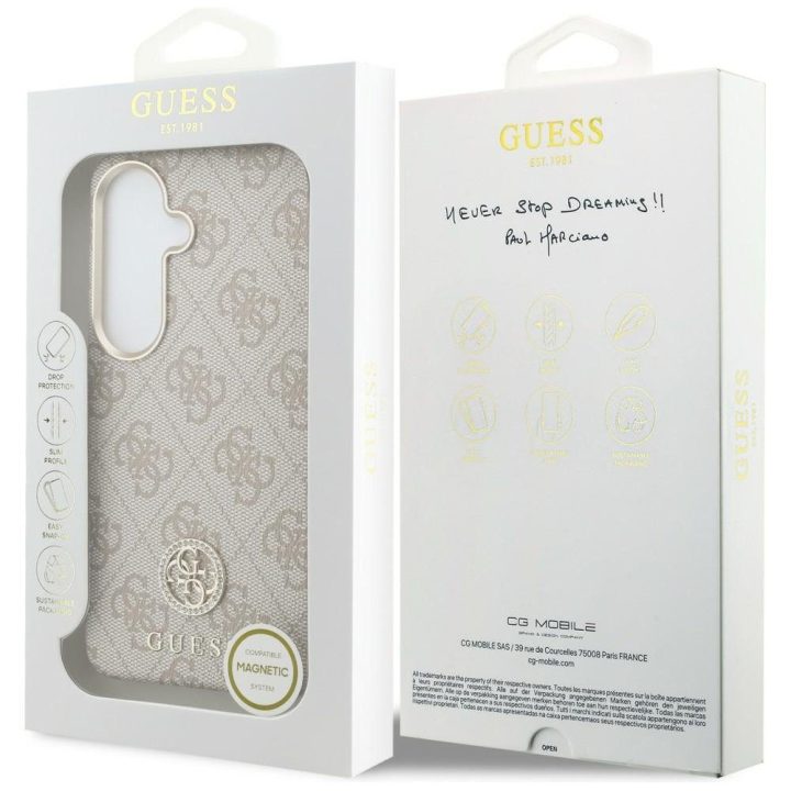 Dėklas Samsung Galaxy S26 su MagSafe rožinis Guess
