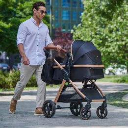 Vaikiškas vežimėlis 3 v 1 ESME Pure Black Kinderkraft