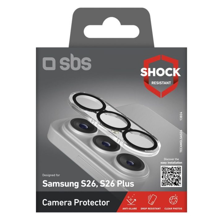 Kameros apsauginis stiklas Samsung Galaxy S26, juodas SBS