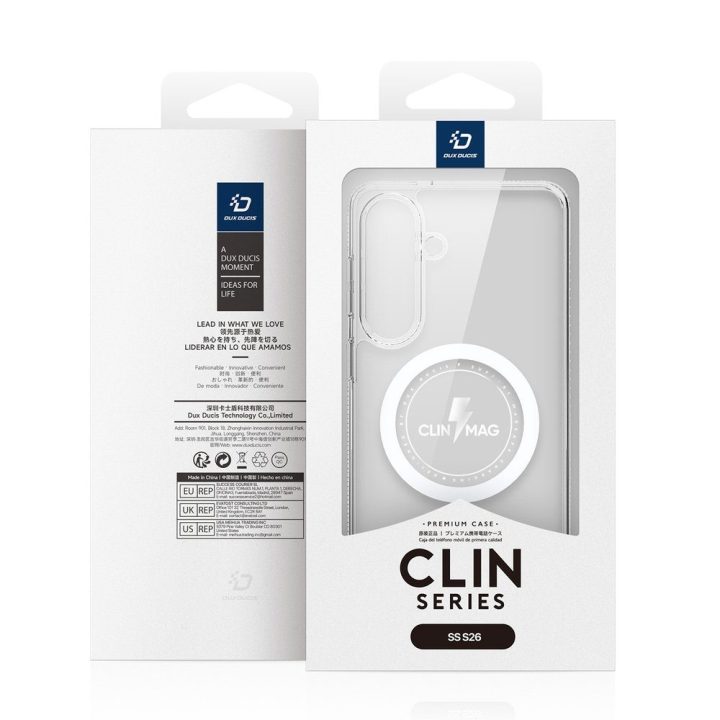 Dux Ducis Clin Mag dėklas, suderinamas su MagSafe — Samsung S26, skaidrus