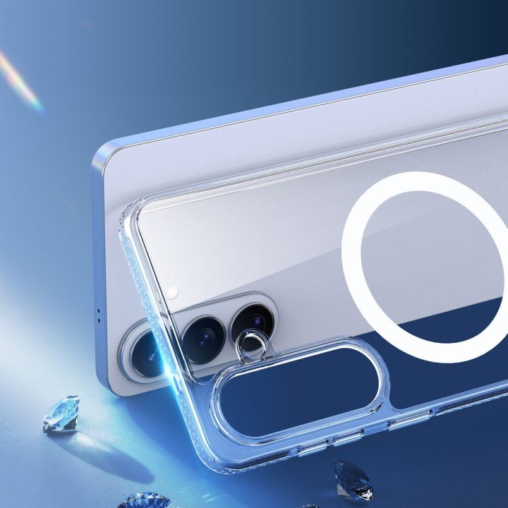 Dux Ducis Clin Mag dėklas, suderinamas su MagSafe — Samsung S26, skaidrus