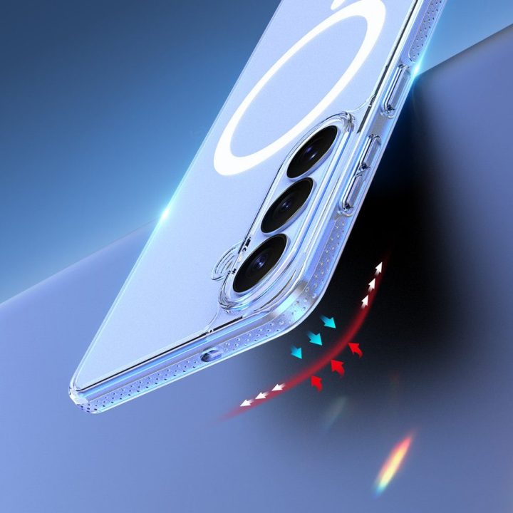 Dux Ducis Clin Mag dėklas, suderinamas su MagSafe — Samsung S26, skaidrus