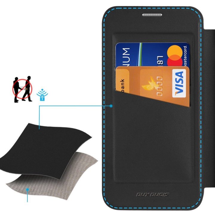 Dėklas Samsung Galaxy S26+ iš dirbtinės odos, juodas Dux Ducis