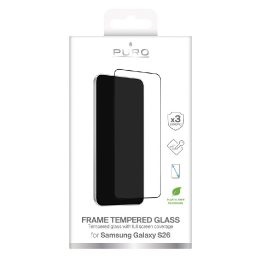 Apsauginis grūdintas stiklas Samsung Galaxy S26, juodas Puro