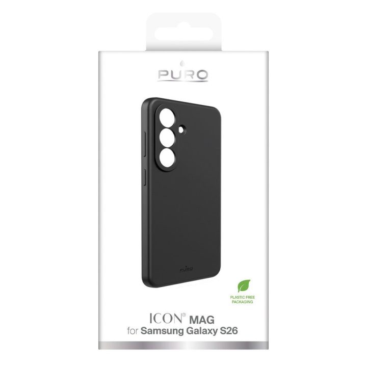 Dėklas telefonui Samsung Galaxy S26 iš silikono, juodos spalvos Puro