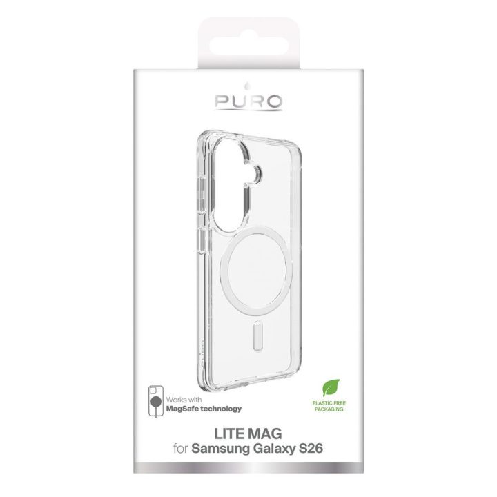 Dėklas Samsung Galaxy S26, suderinamas su MagSafe, skaidrus Puro