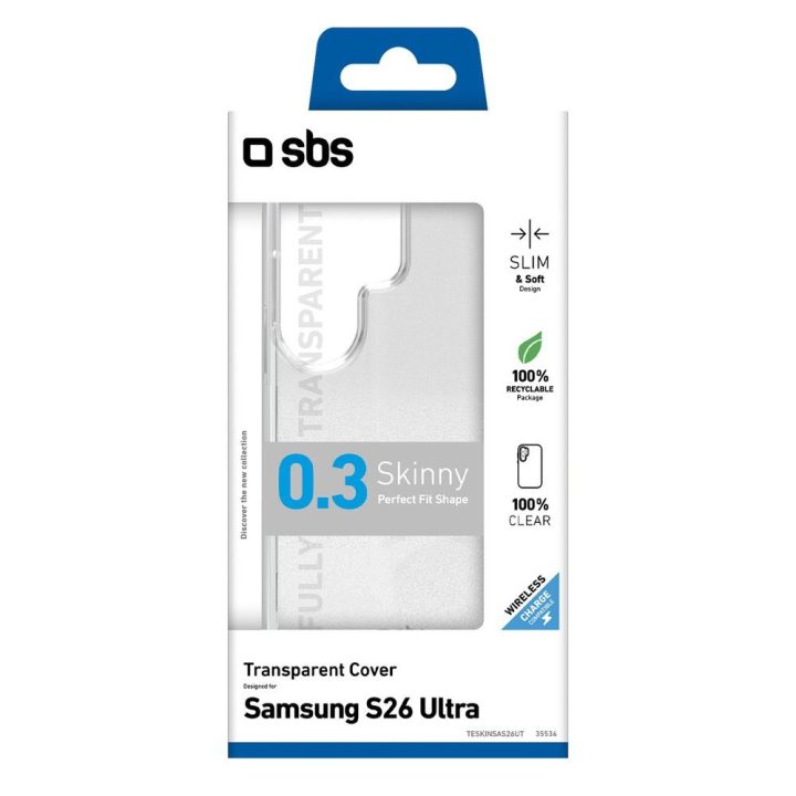 Dėklas telefonui Samsung Galaxy S26 Ultra, plonas skaidrus SBS