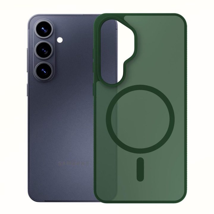 Dėklas Samsung Galaxy S26, pusiau permatomas žalias, 3mk Smoke MagCase