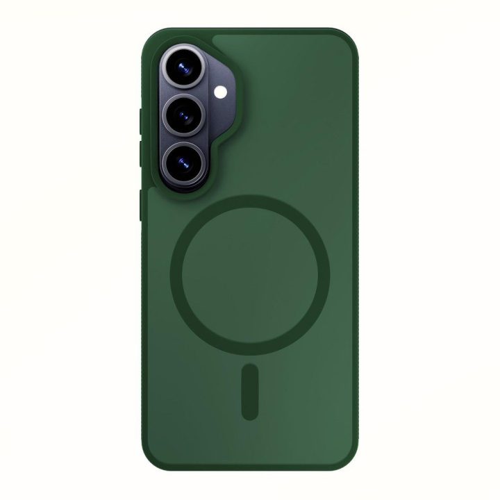 Dėklas Samsung Galaxy S26+ pusiau permatomas, žalias 3mk Smoke MagCase