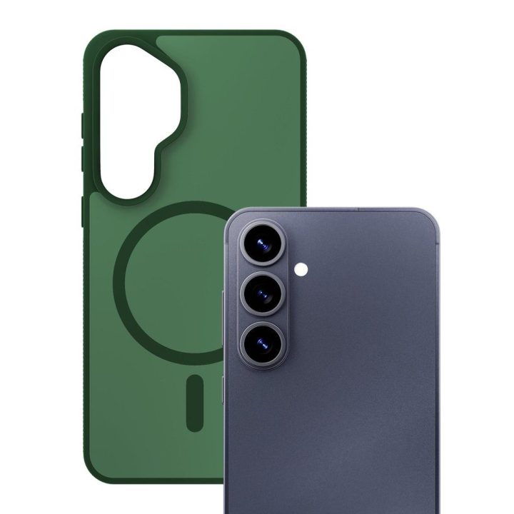 Dėklas Samsung Galaxy S26+ pusiau permatomas, žalias 3mk Smoke MagCase