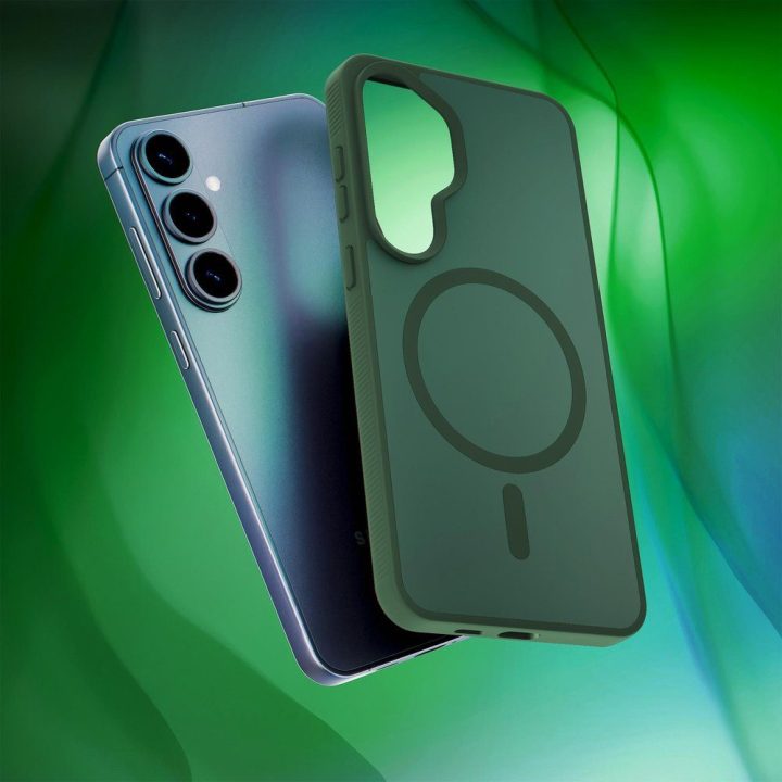 Dėklas Samsung Galaxy S26+ pusiau permatomas, žalias 3mk Smoke MagCase