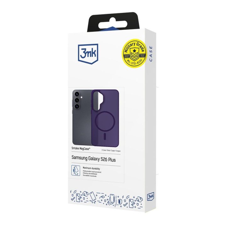 Telefono dėklas suderinamas su MagSafe, violetinės spalvos 3mk Smoke MagCase