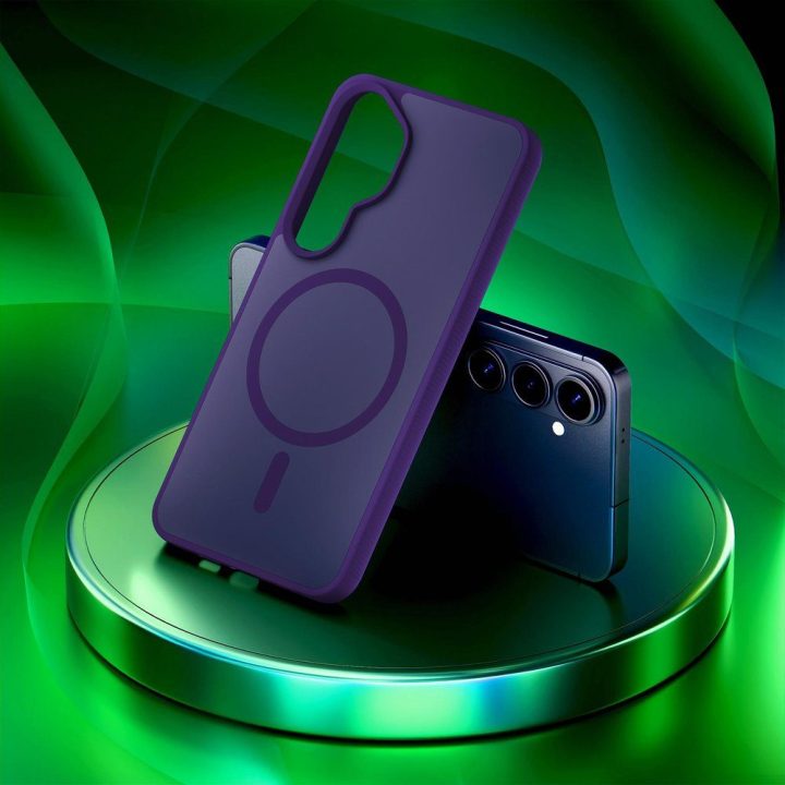 Dėklas telefonui Samsung Galaxy S26+ suderinamas su MagSafe, violetinis 3mk Smoke MagCase