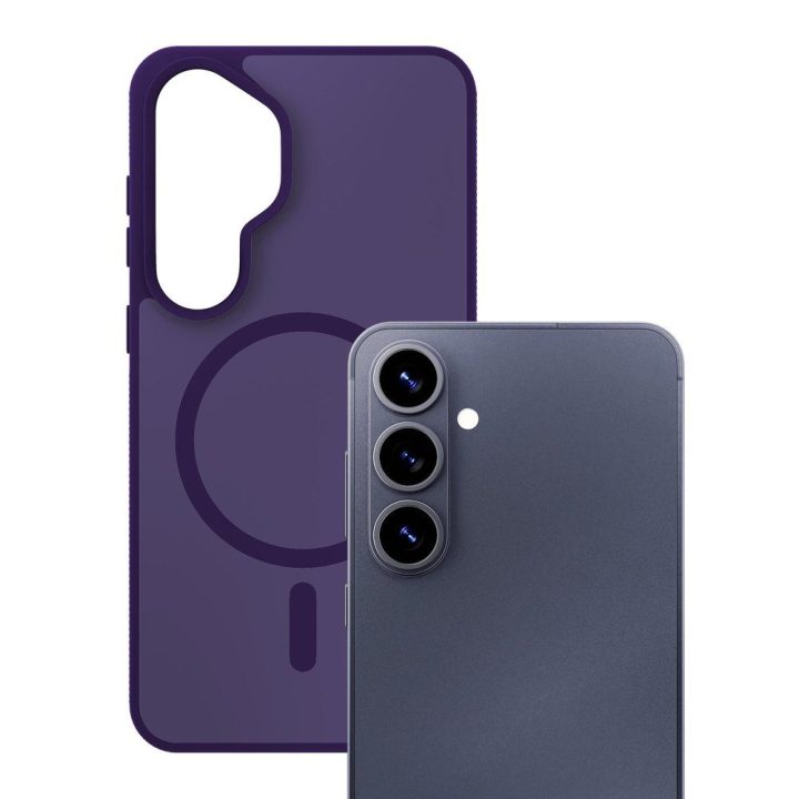 Dėklas telefonui Samsung Galaxy S26+ suderinamas su MagSafe, violetinis 3mk Smoke MagCase