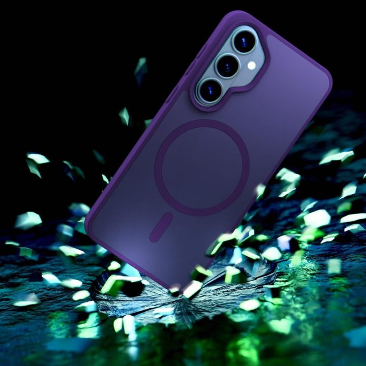 Dėklas telefonui Samsung Galaxy S26+ suderinamas su MagSafe, violetinis 3mk Smoke MagCase