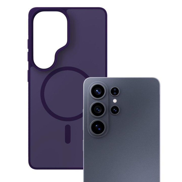 Dėklas telefonui MagSafe suderinamas, violetinis polikarbonatas 3mk Smoke MagCase