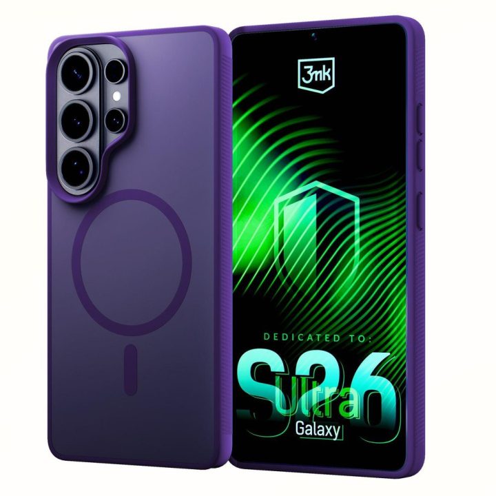 Dėklas telefonui MagSafe suderinamas, violetinis polikarbonatas 3mk Smoke MagCase