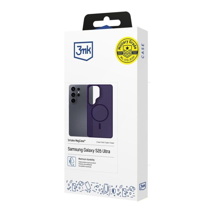 Dėklas telefonui MagSafe suderinamas, violetinis polikarbonatas 3mk Smoke MagCase