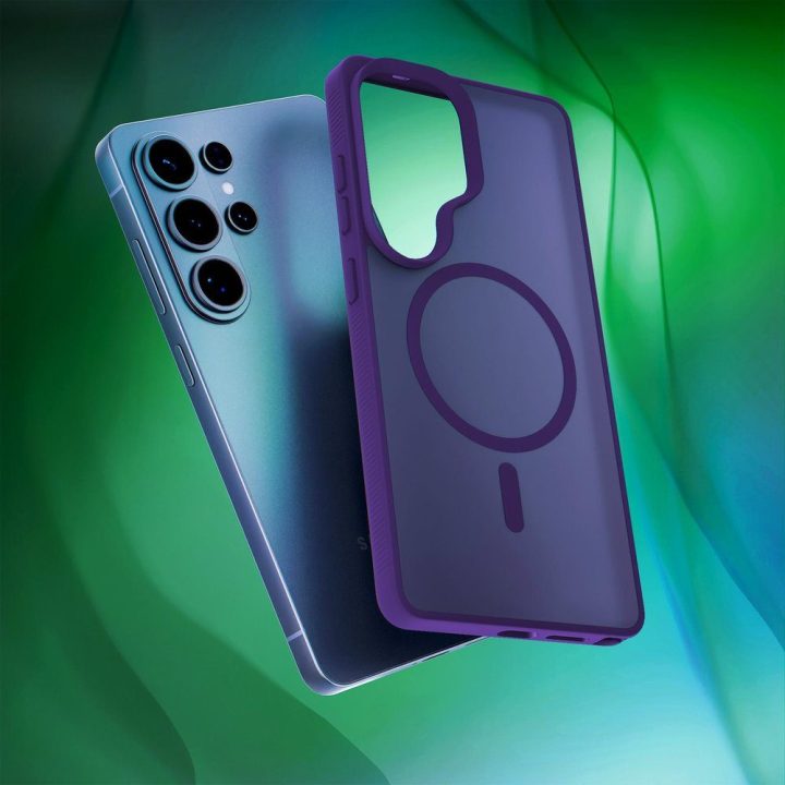 Dėklas telefonui MagSafe suderinamas, violetinis polikarbonatas 3mk Smoke MagCase