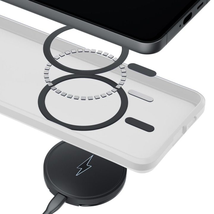Dėklas, suderinamas su Samsung Galaxy S26+, balta 3mk Smoke MagCase