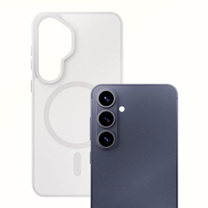 Dėklas, suderinamas su Samsung Galaxy S26+, balta 3mk Smoke MagCase