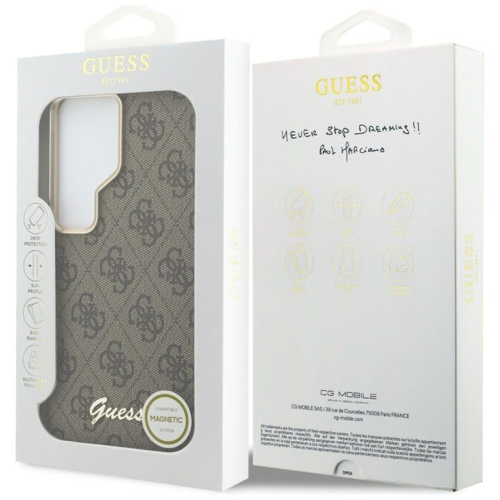 Dėklas telefonui Samsung Galaxy S26 Ultra MagSafe, rudas Guess