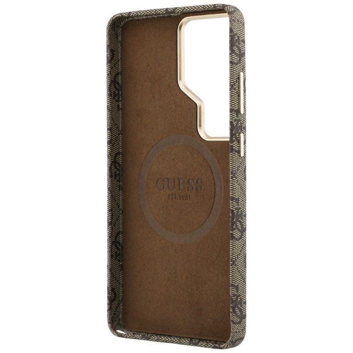 Dėklas telefonui Samsung Galaxy S26 Ultra MagSafe, rudas Guess