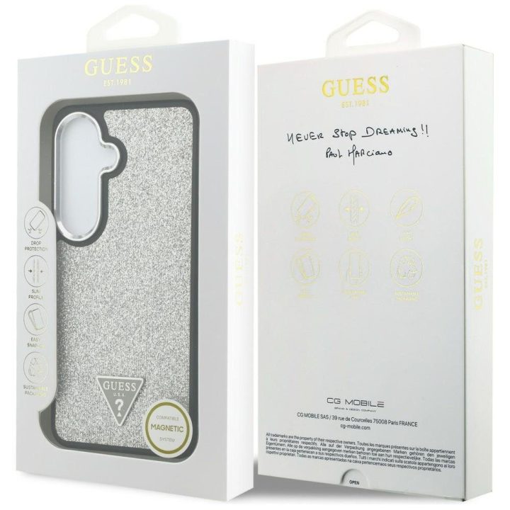 Dėklas Samsung Galaxy S26, sidabrinis su MagSafe Guess