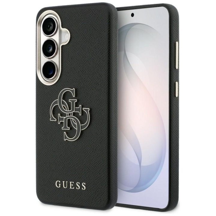 Dėklas Samsung Galaxy S26 iš dirbtinės odos, juodas Guess