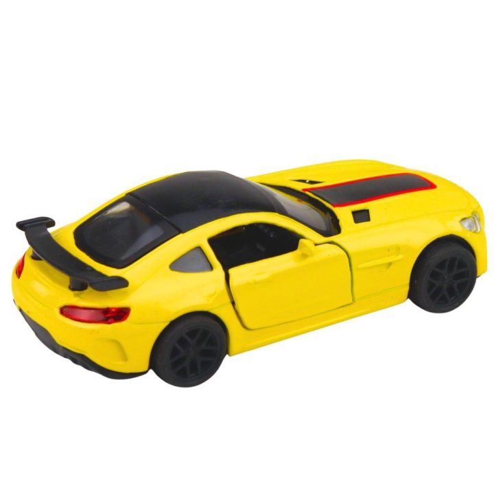 Vaikiškas metalinis sportinis žaislinis automobilis 1:32, geltonas